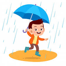 Szczęśliwy Deszcz Dzieci Parasol | Premium Wektor